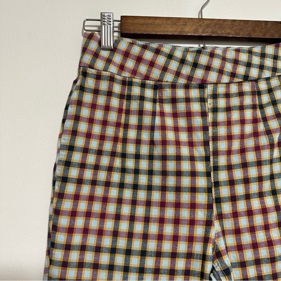 Free People Ella Kick Skinny Plaid Pull On Pants - Picture 4 of 7